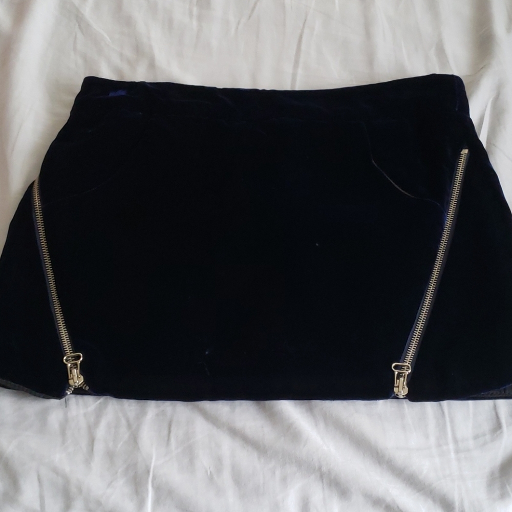 Rebecca Minkoff Navy Velvet Skirt